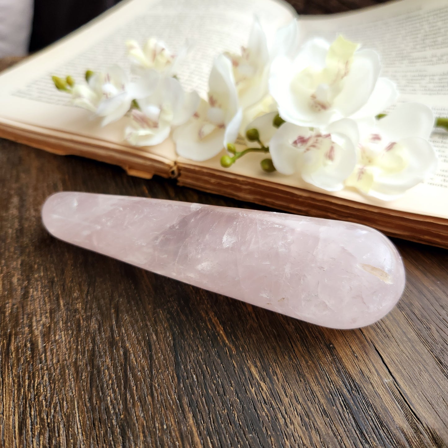 Bâton de massage en Quartz rose - grand - n°2