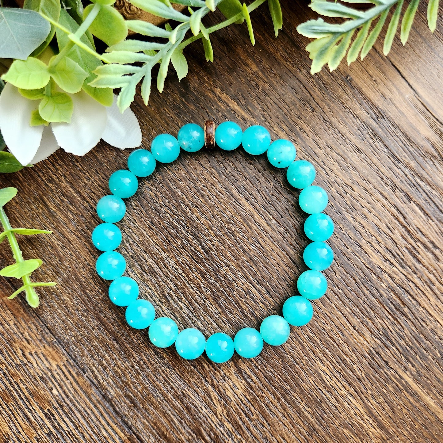 Bracelet en Amazonite d'Afghanistan - 8mm