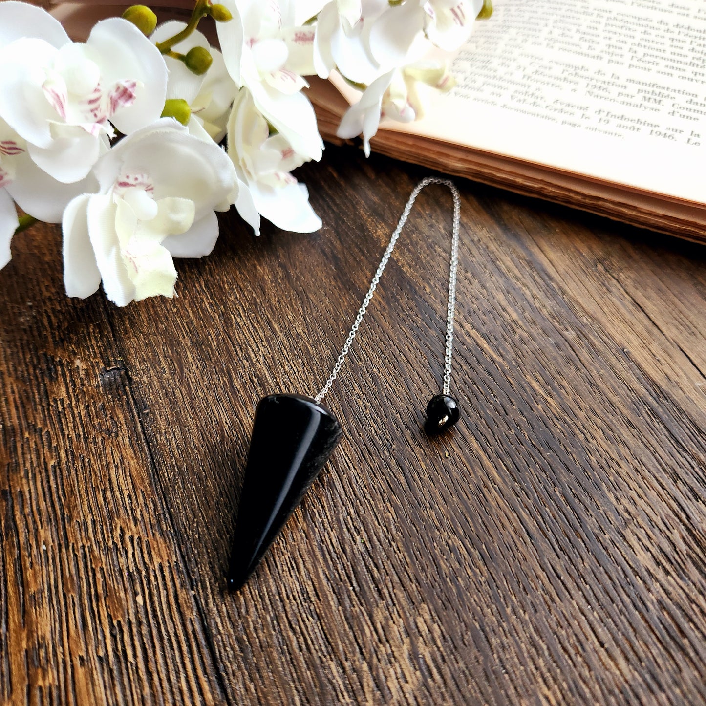 Pendule en Obsidienne noire