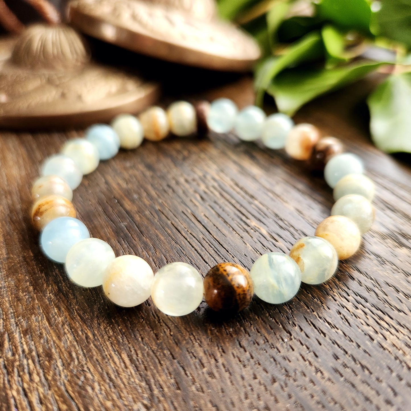 Bracelet en Onyx Bleu - 8mm