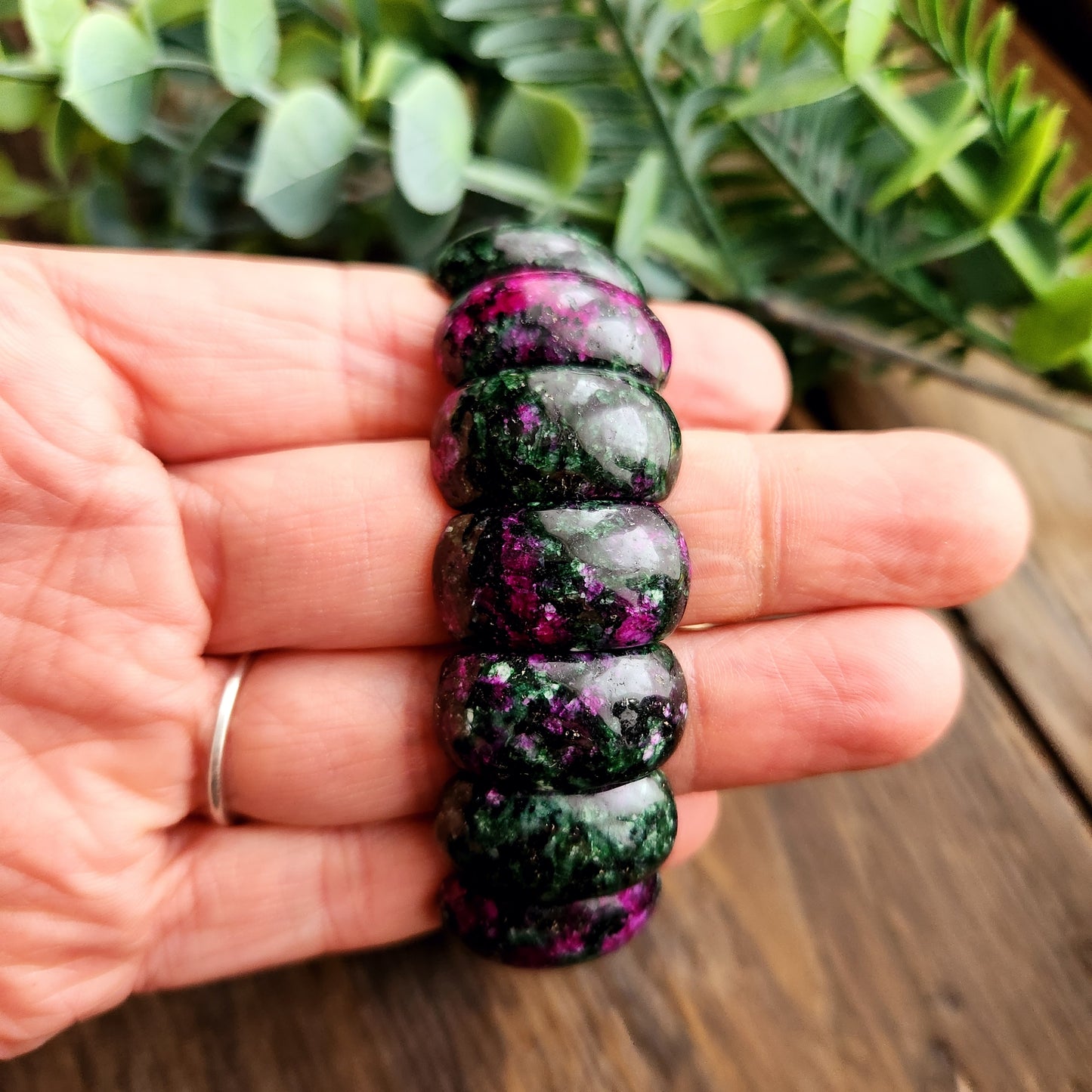 Bracelet en Rubis Zoïsite - 12mm