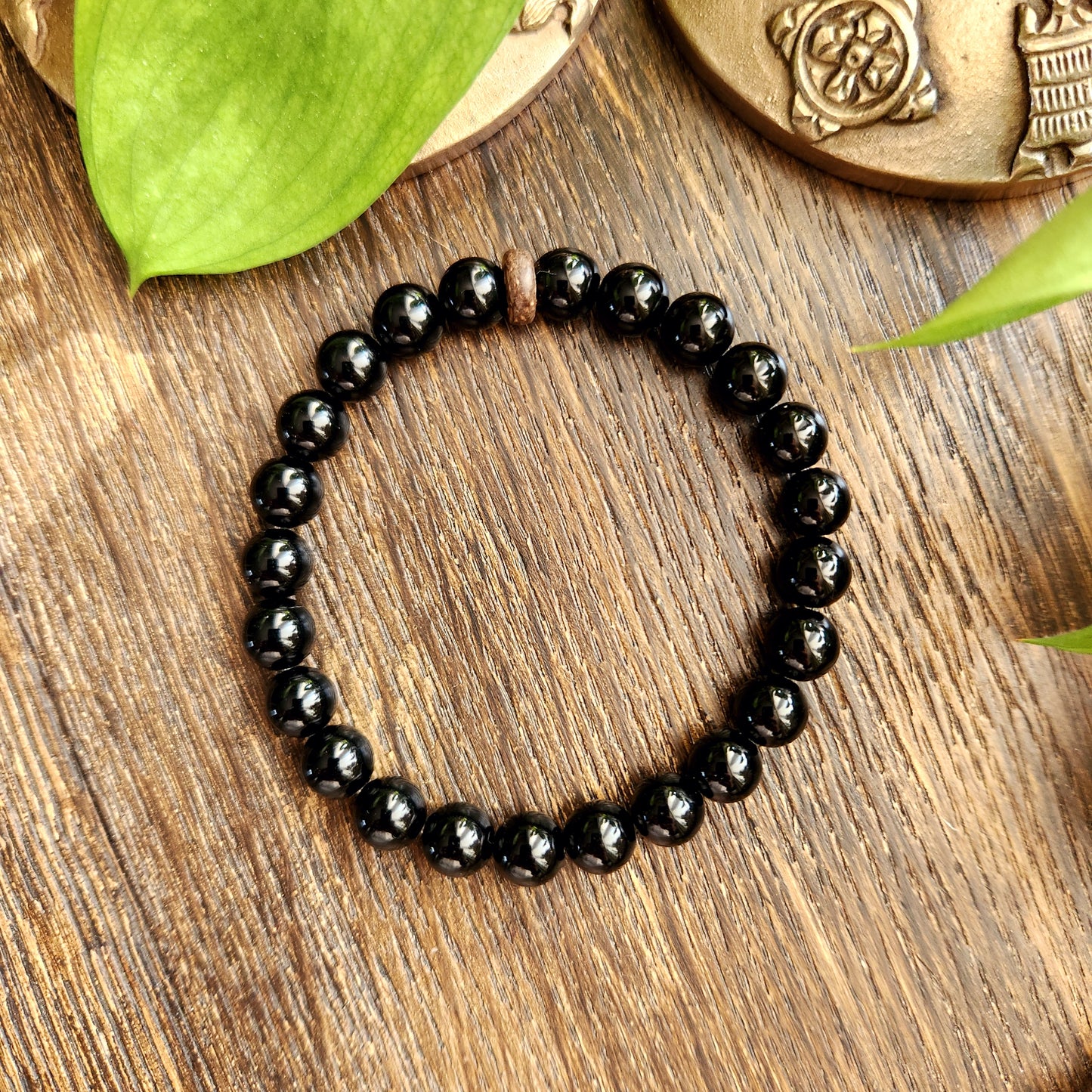 Bracelet en Obsidienne noire - 8mm
