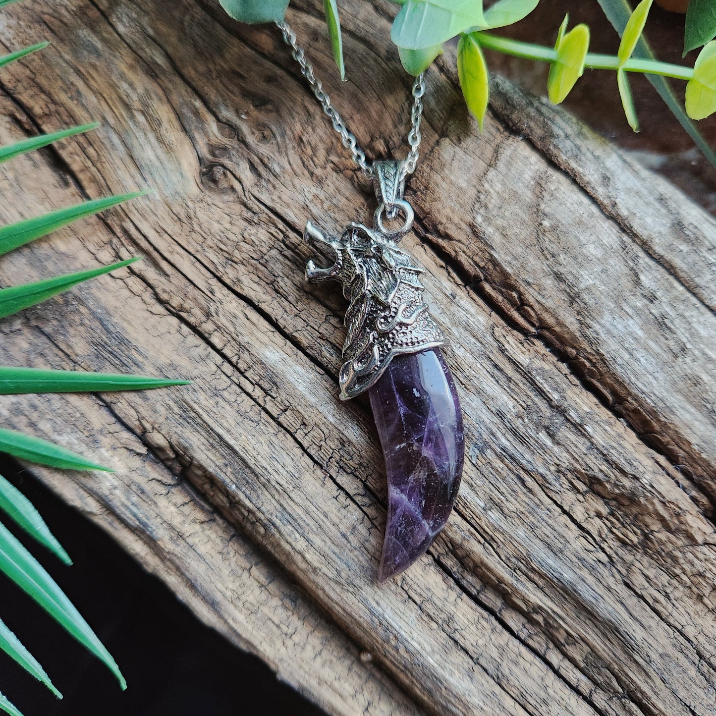 Pendentif Dent de loup en Améthyste