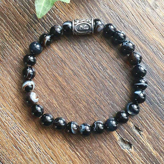 Bracelet en Agate Rubanée - 8mm