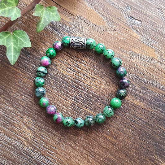 Bracelet en Rubis Zoïsite - 8mm