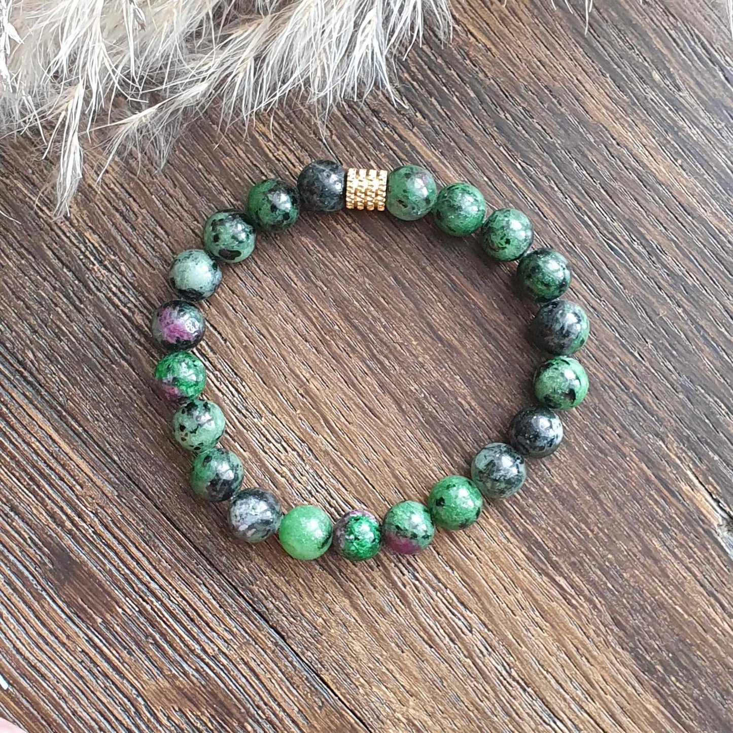 Bracelet en Rubis Zoïsite - 8mm