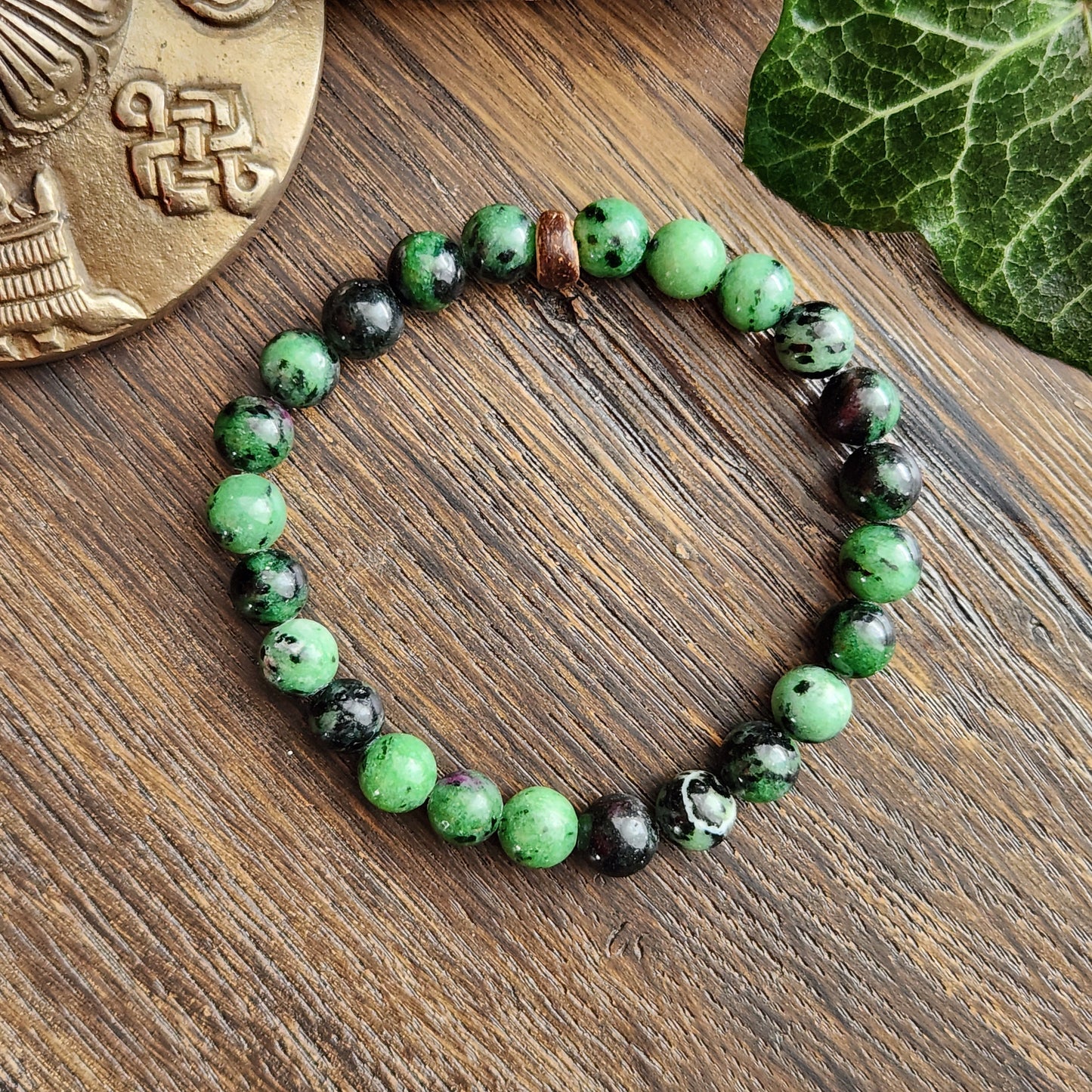 Bracelet en Rubis Zoïsite - 8mm