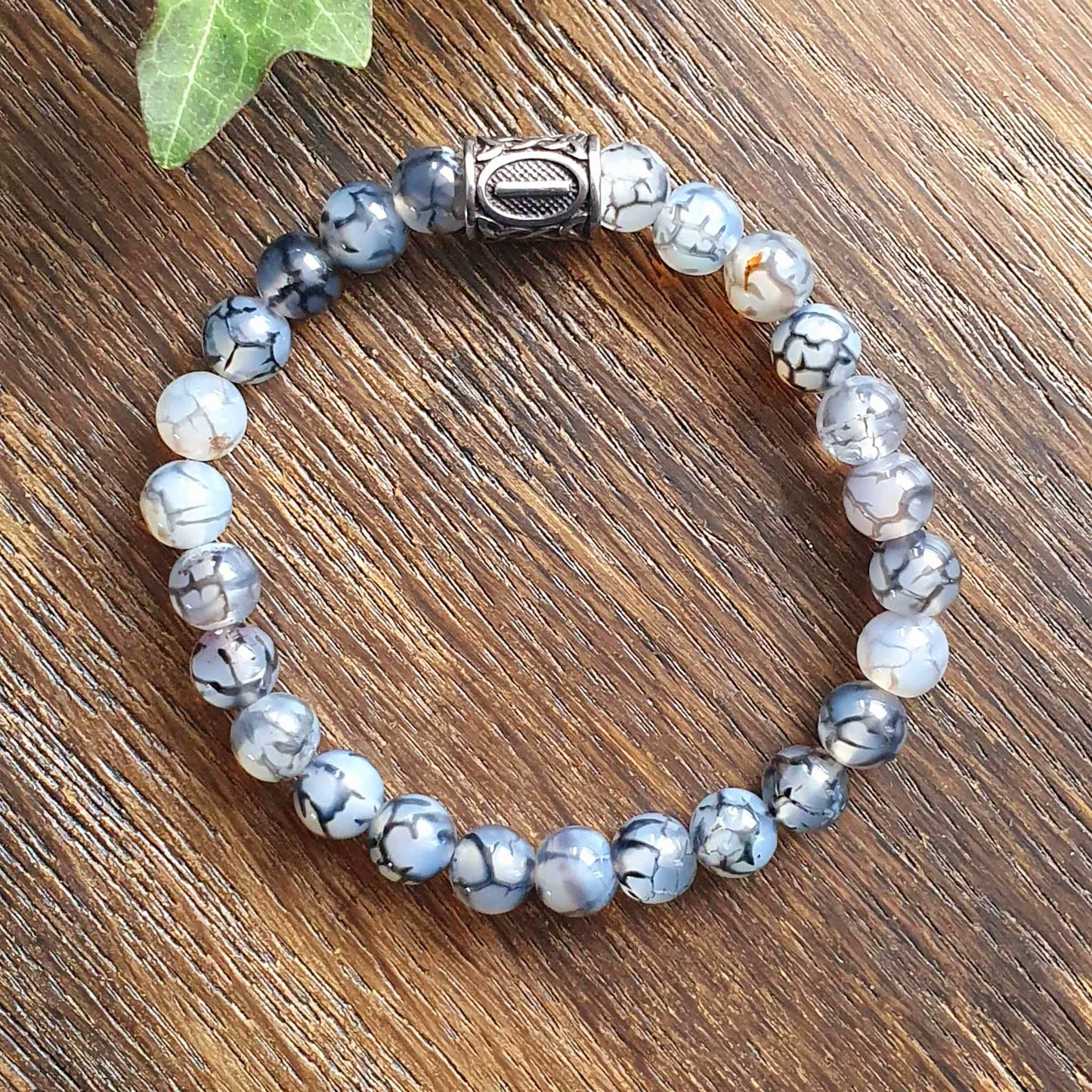 Bracelet en Agate Veine de dragon - 8mm