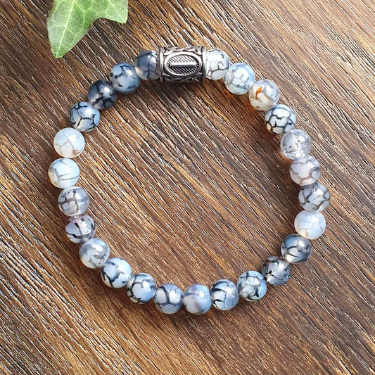 Bracelet en Agate Veine de dragon - 8mm