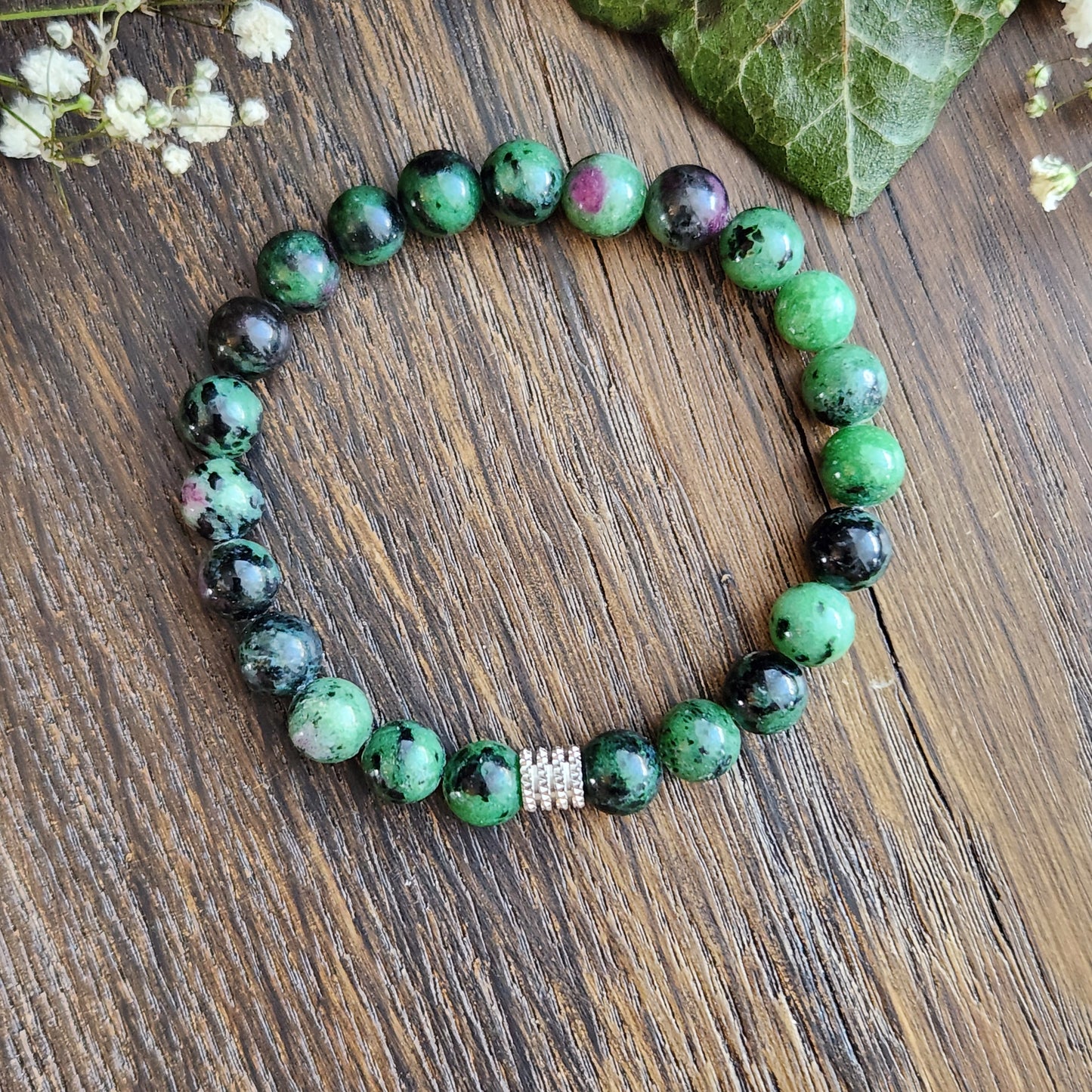 Bracelet en Rubis Zoïsite - 8mm