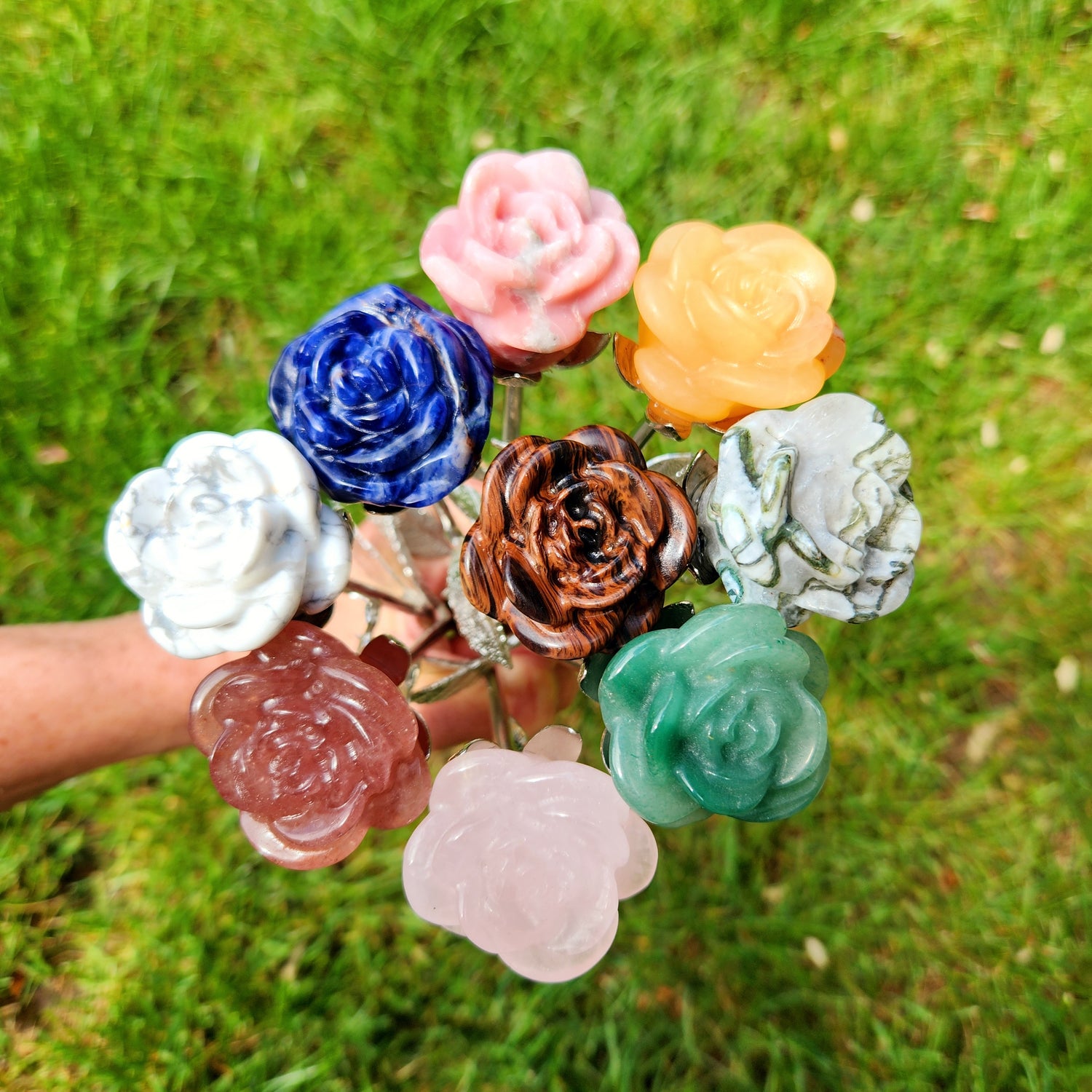Roses en pierre naturelle