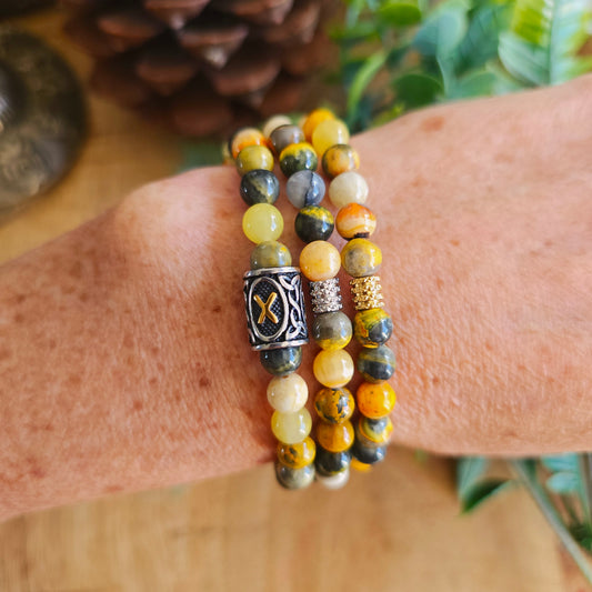 Bracelet en Jaspe Bumblebee - 6mm