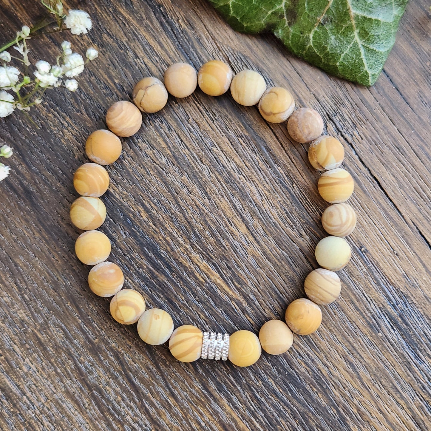Bracelet en Bois fossilisé - 8mm