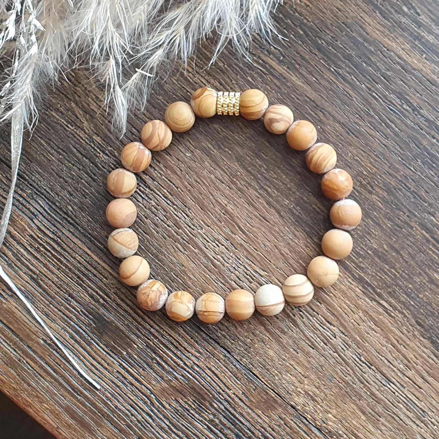 Bracelet en Bois fossilisé - 8mm