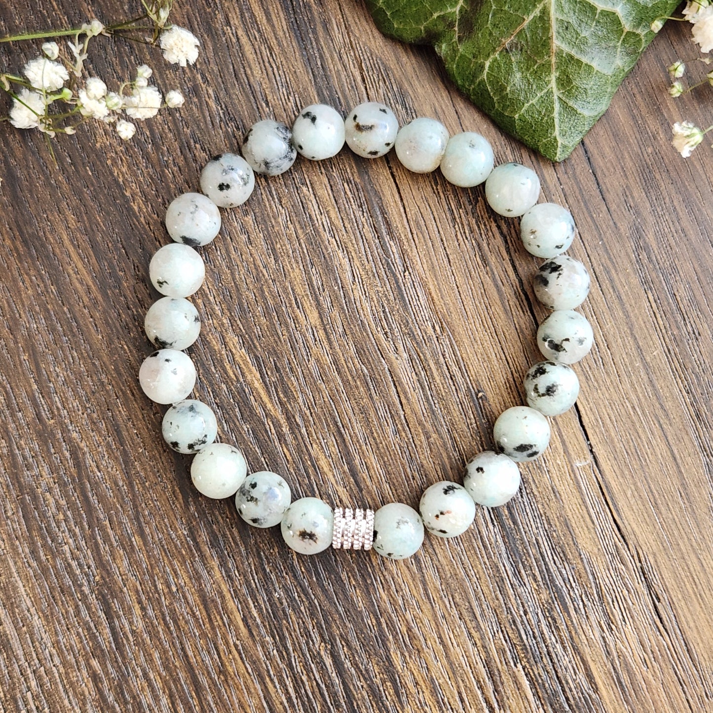 Bracelet en Jaspe Kiwi - 8mm