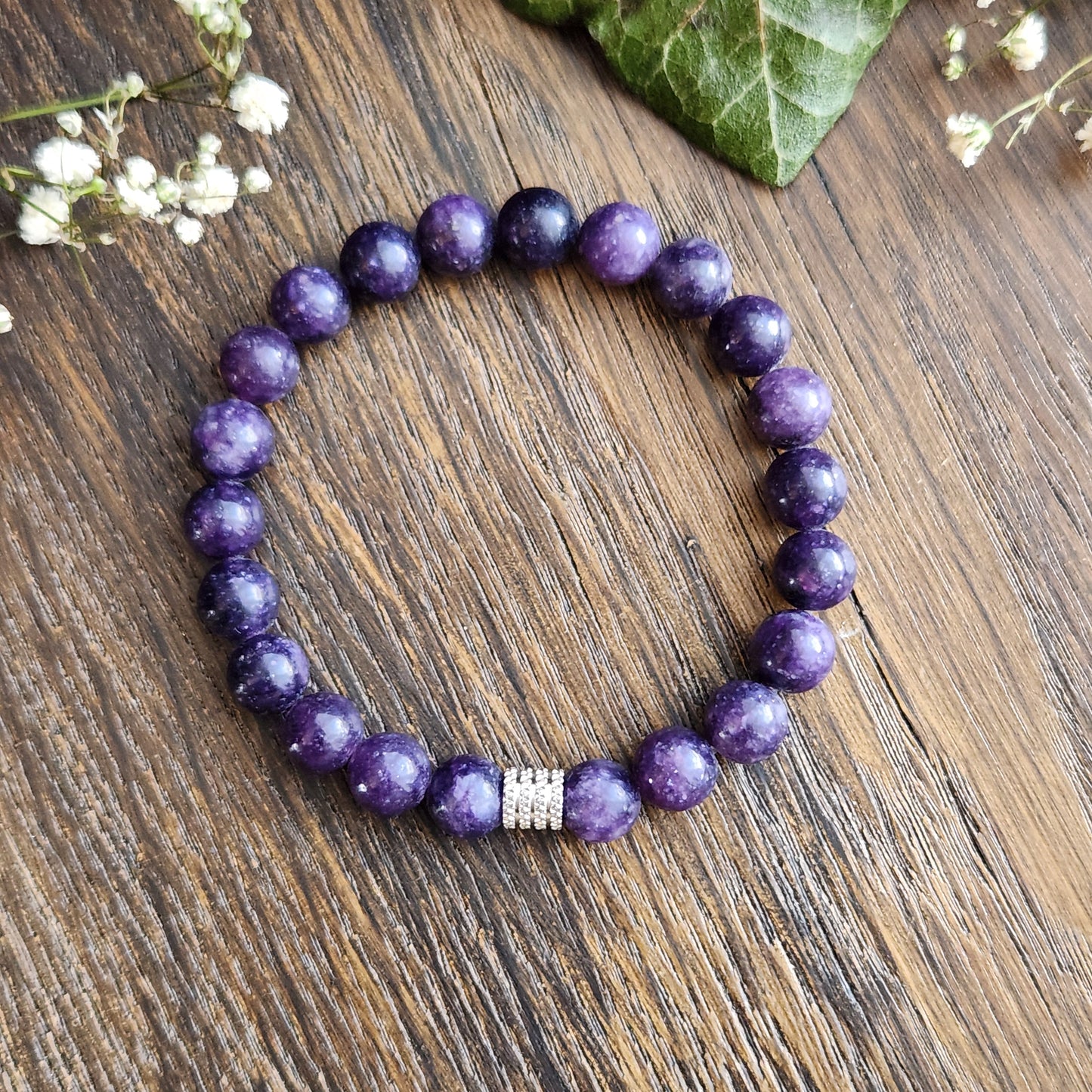 Bracelet en Lépidolite - 8mm
