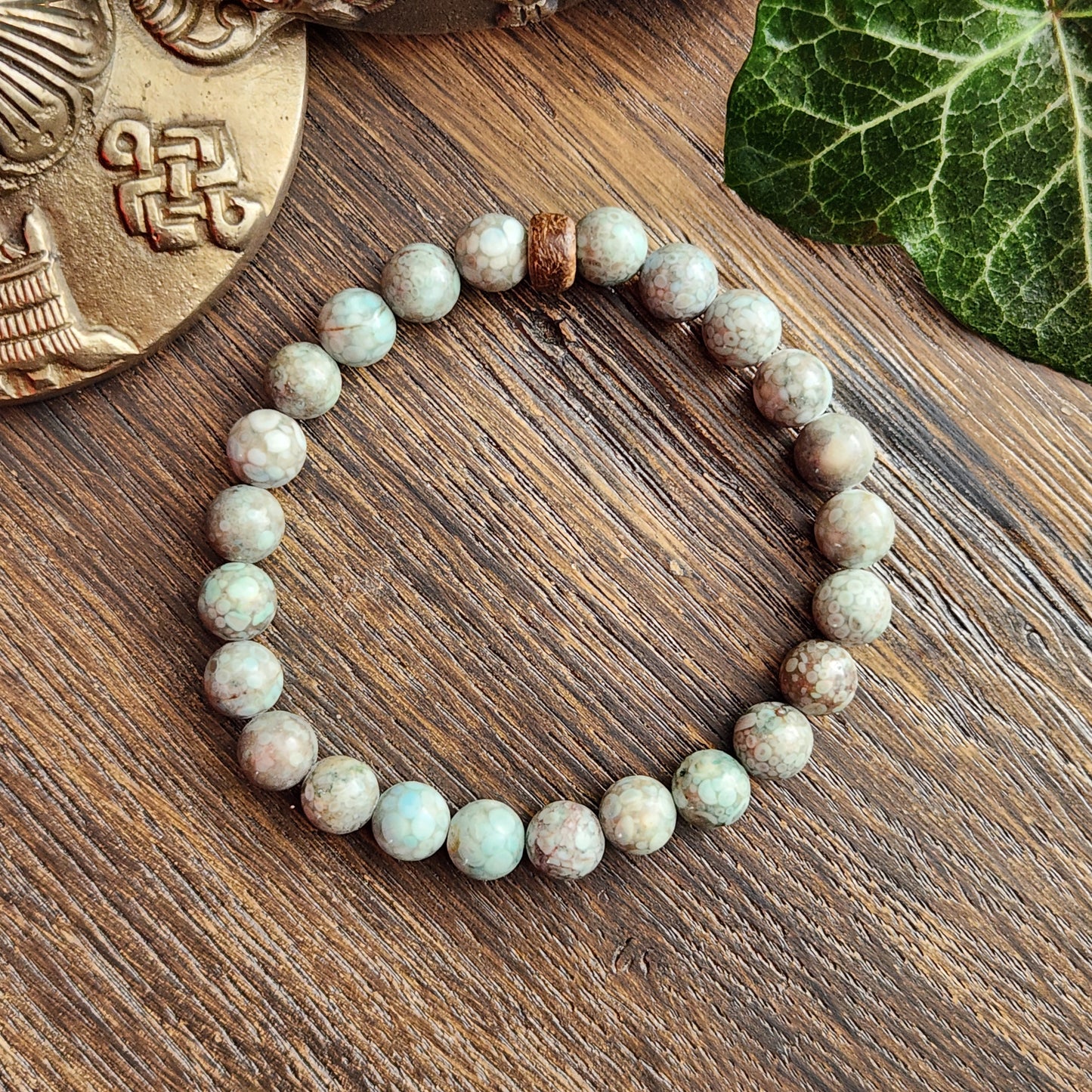 Bracelet en Maifanite verte - 8mm
