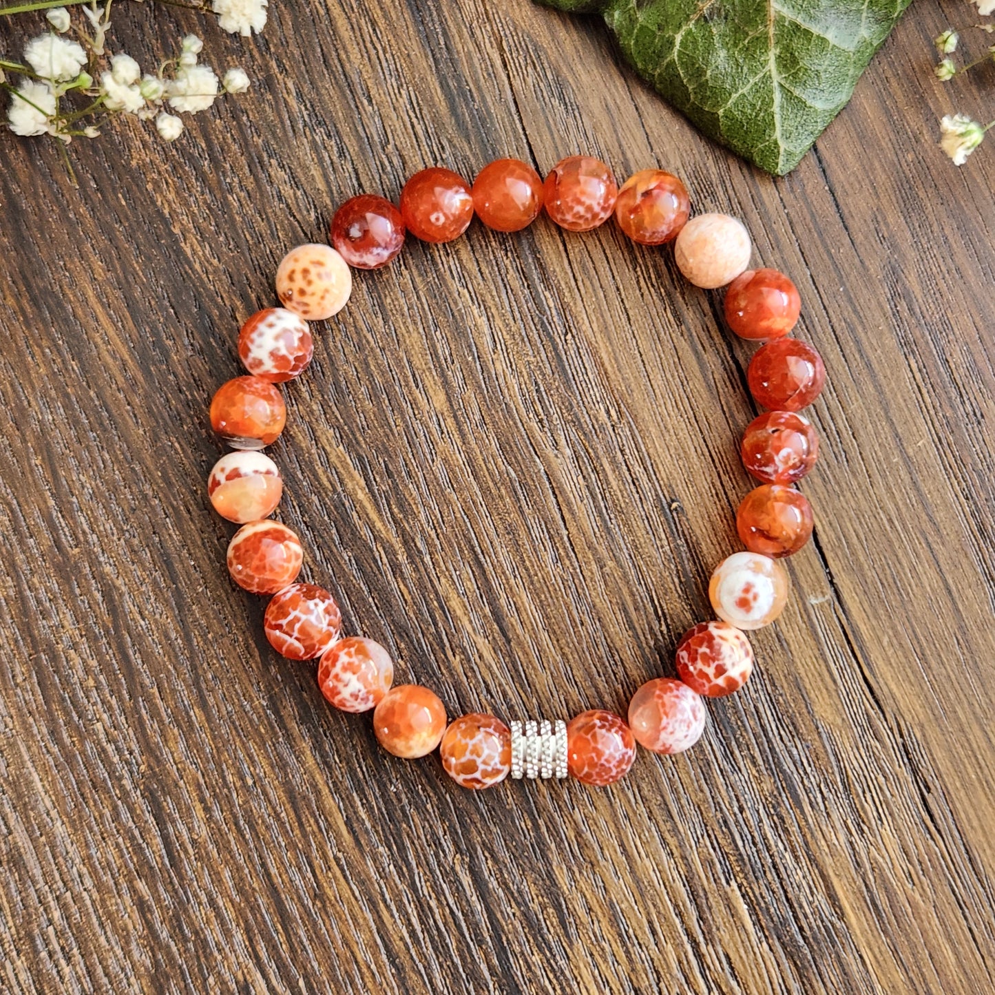 Bracelet en Agate Peau de serpent - 8mm