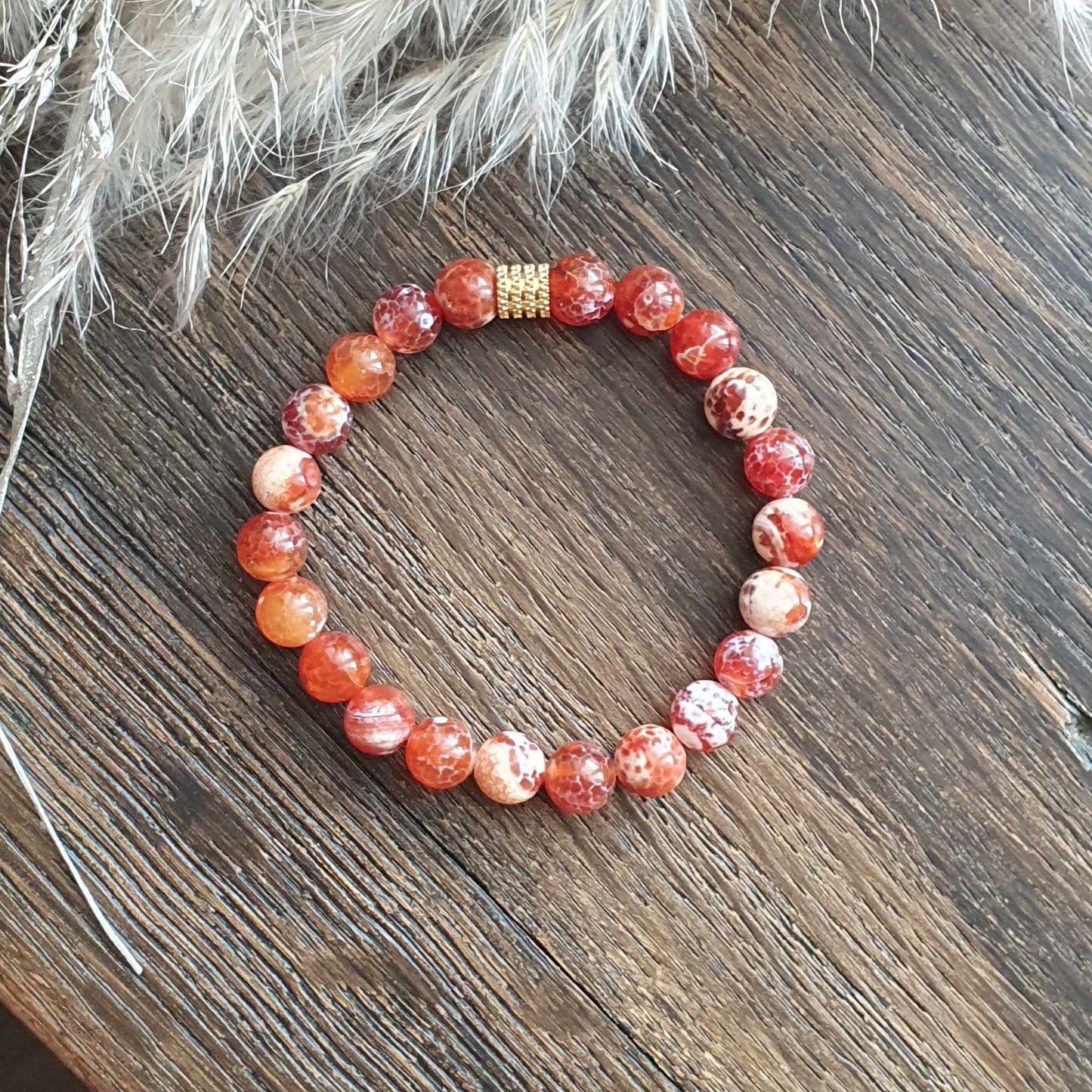 Bracelet en Agate Peau de serpent - 8mm
