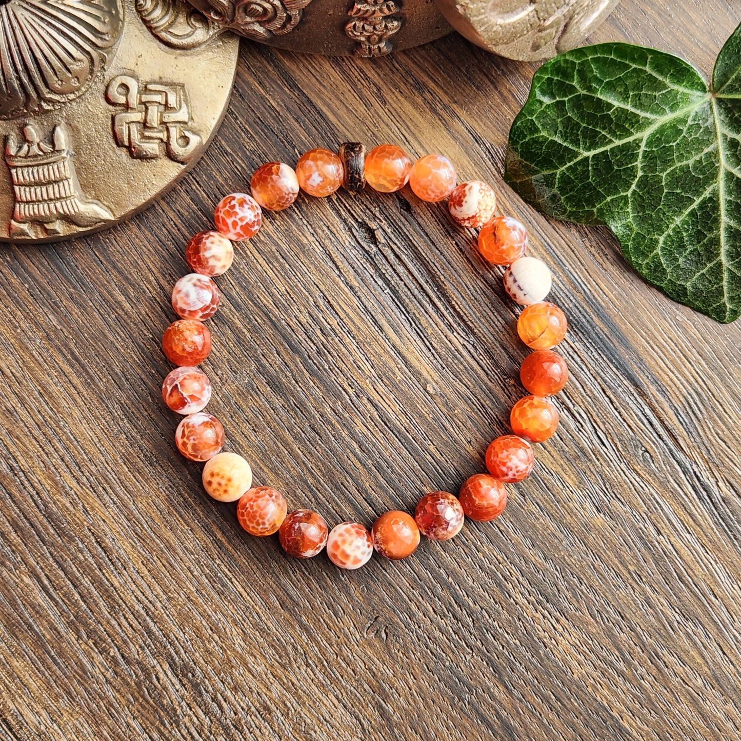 Bracelet en Agate Peau de serpent - 8mm