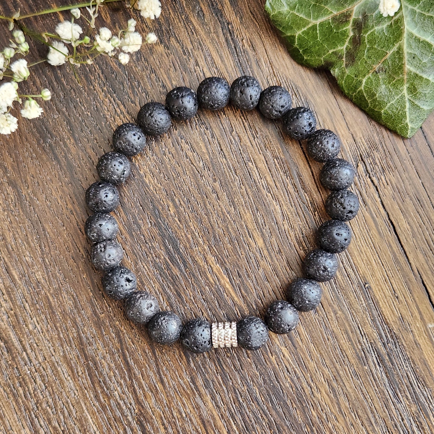 Bracelet en Pierre de Lave - 8mm