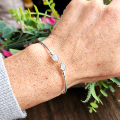 Jonc en Pierre de lune - Argent 925