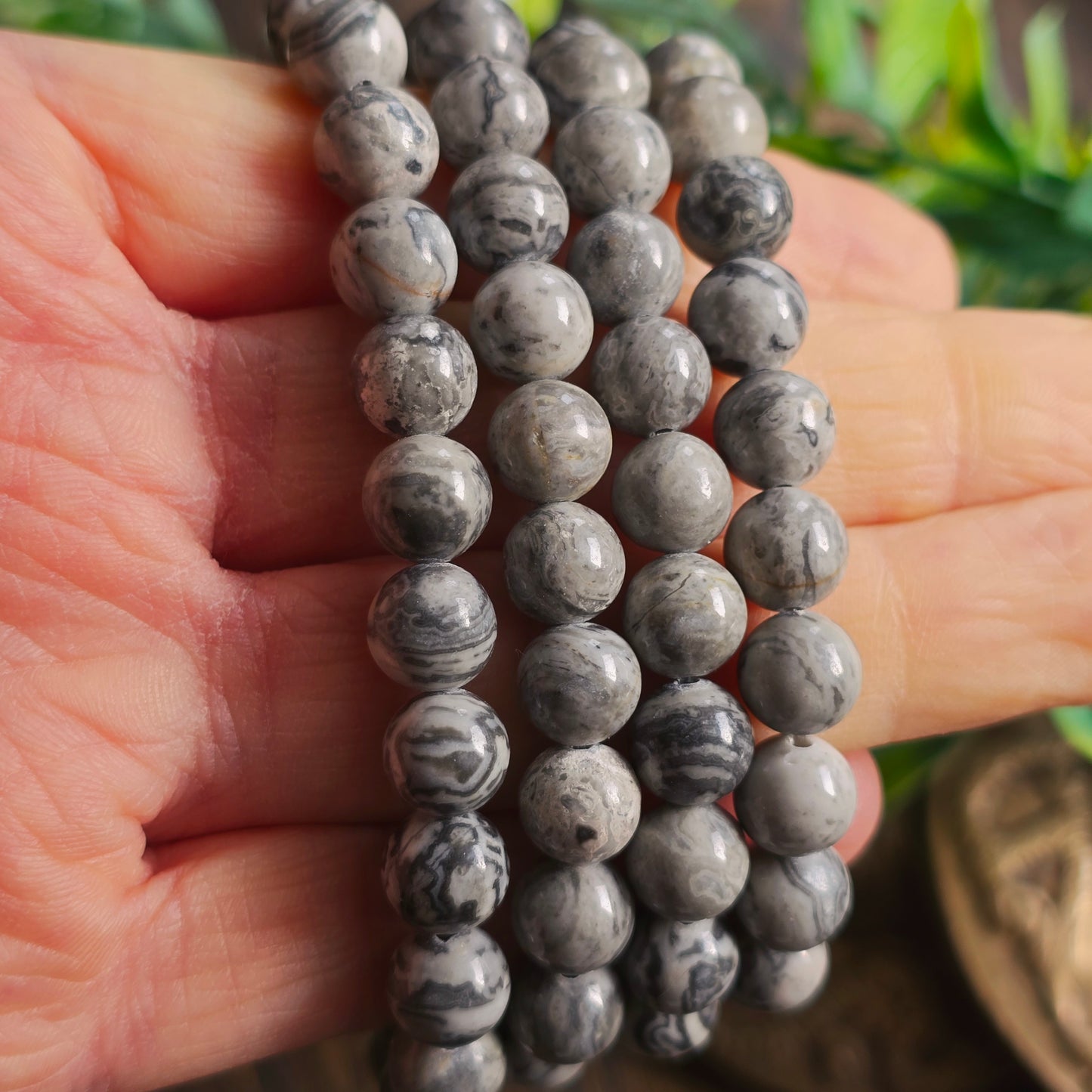 Bracelet en Jaspe map - 8mm