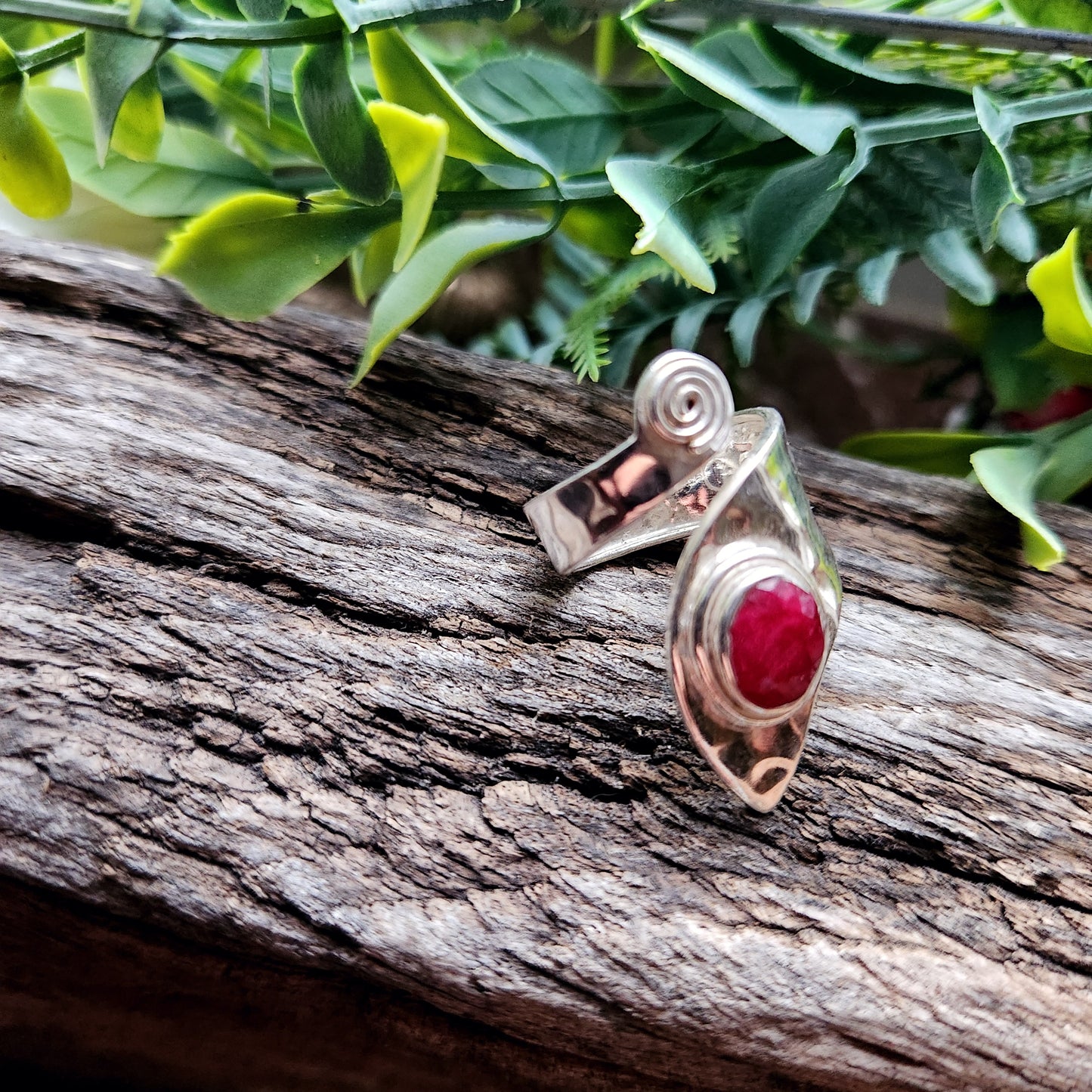 Bague réglable - Rubis Zoïsite - Argent  925