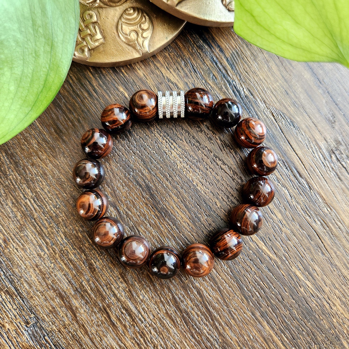 Bracelet en Obsidienne Acajou - 12mm