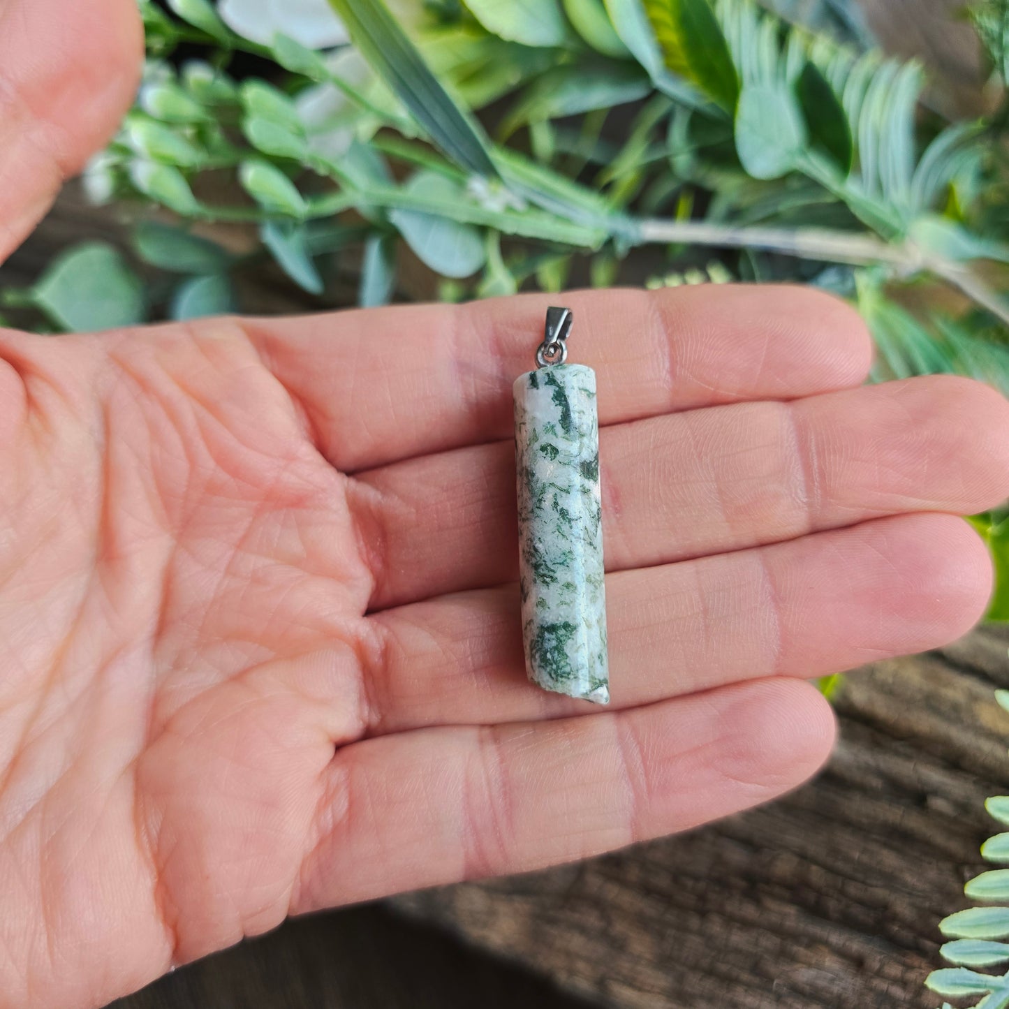 Pendentif Totem en Agate arbre - n°1