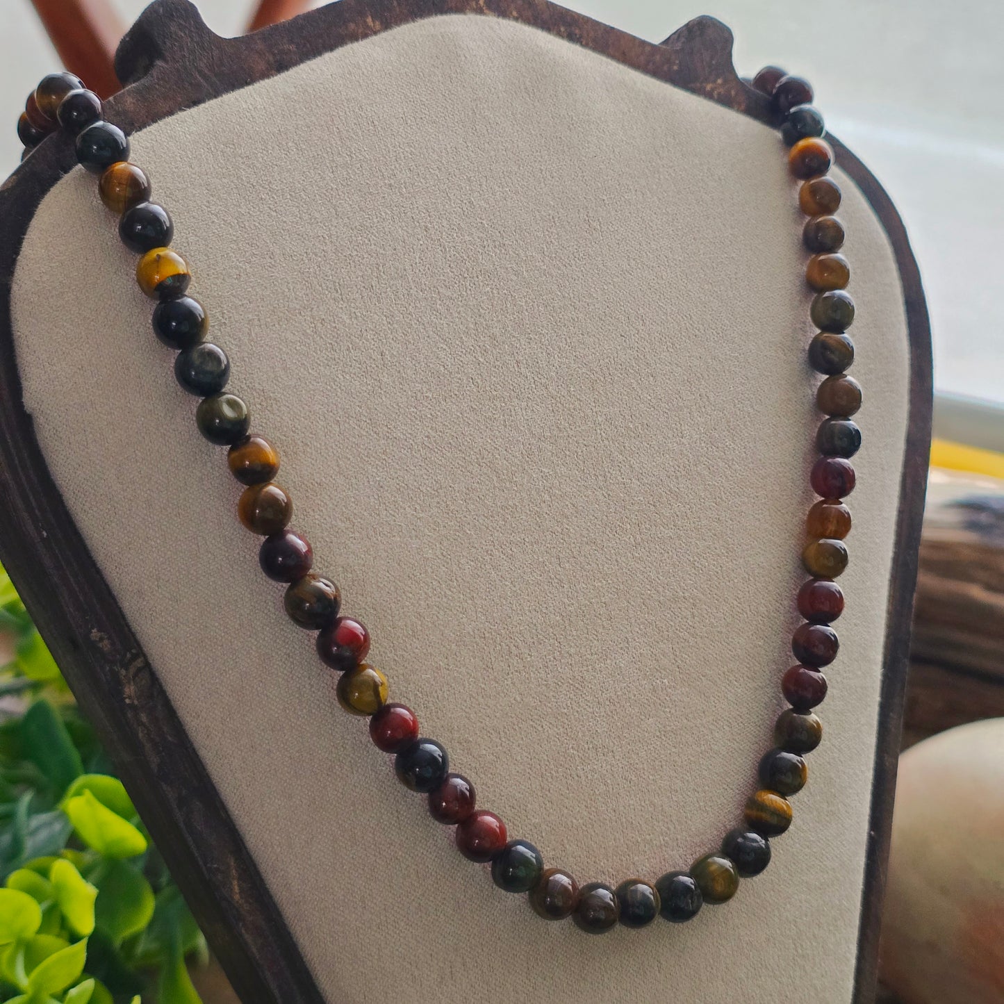 Collier en Œil de tigre & Œil de taureau