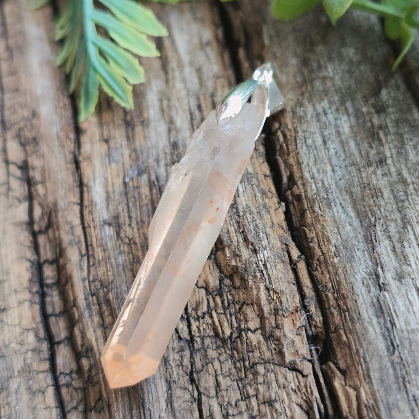 Pendentif en Cristal de Quartz rose - n°9