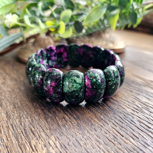 Bracelet en Rubis Zoïsite - 12mm