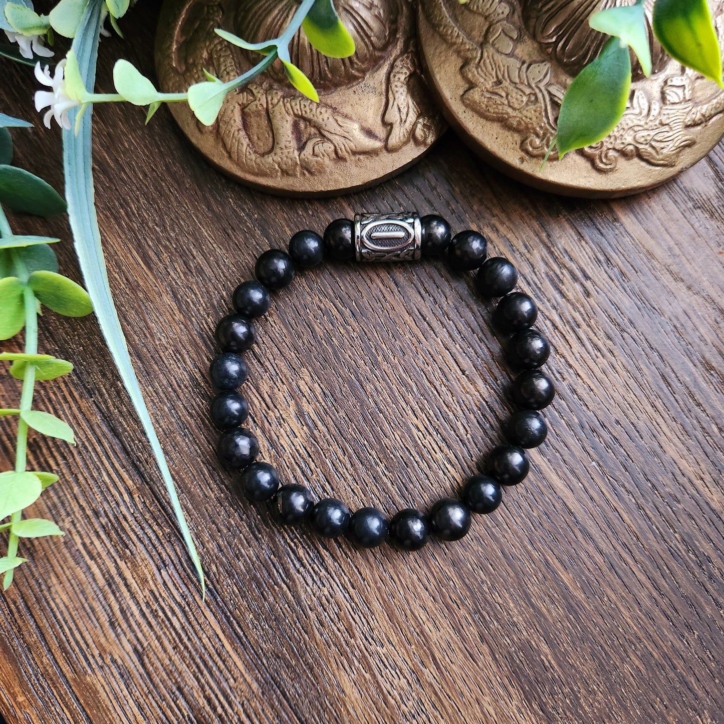 Bracelet en Shungite - perles rondes - 8mm