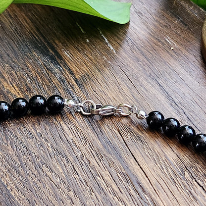 Collier en Obsidienne dorée