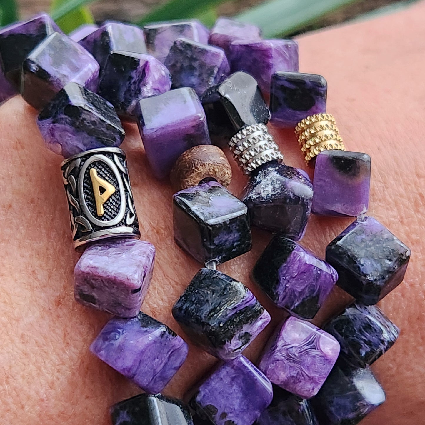 Bracelet en Charoïte - 8mm cubes