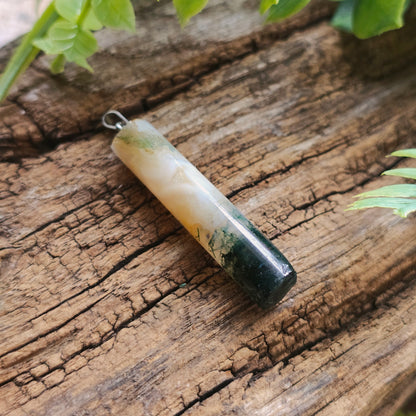 Pendentif Totem en Agate mousse - n°3