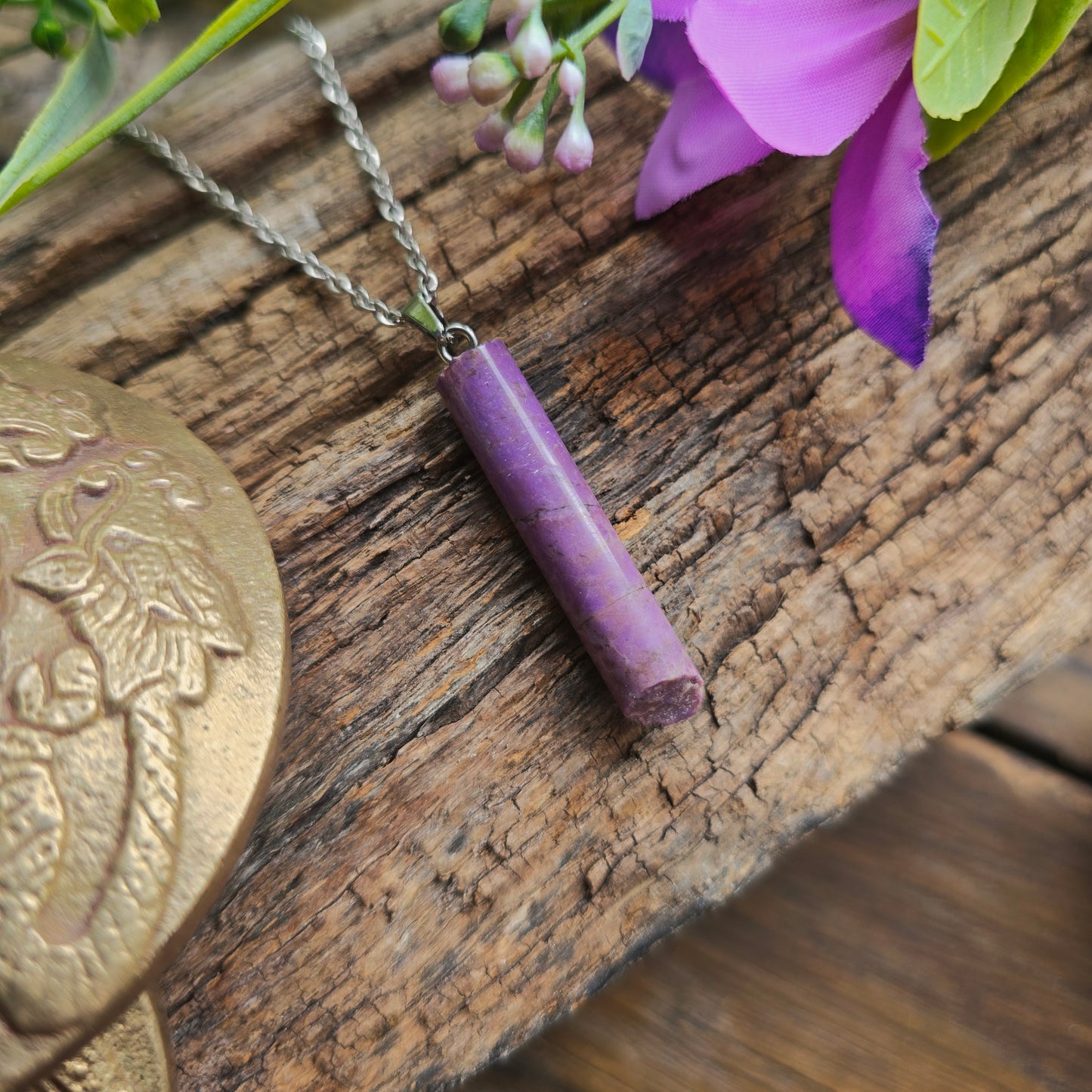 Pendentif Totem en Jade violet - n°1