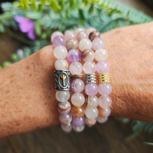 Bracelet en Agate mexicaine - 8mm