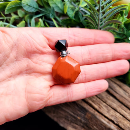 Fiole de parfum Jaspe rouge / Obsidienne noire n°2