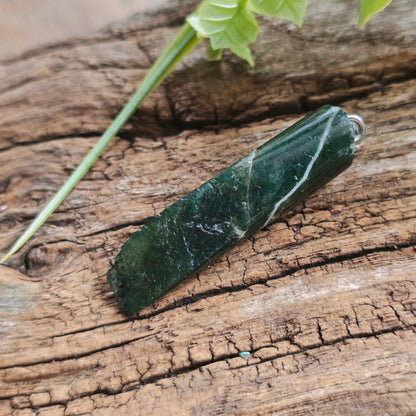Pendentif Totem en Agate mousse - n°1