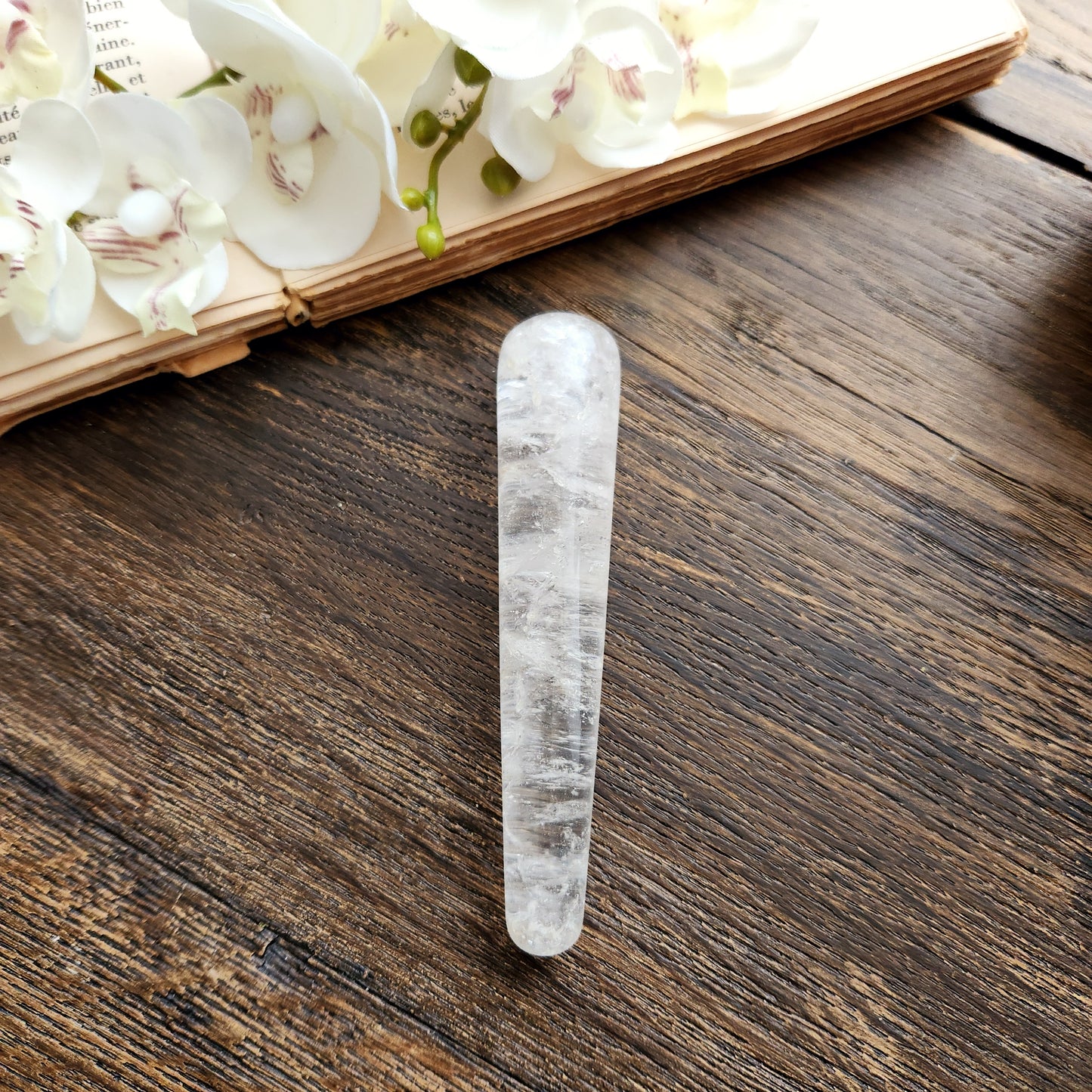 Bâton de massage en Cristal de Roche