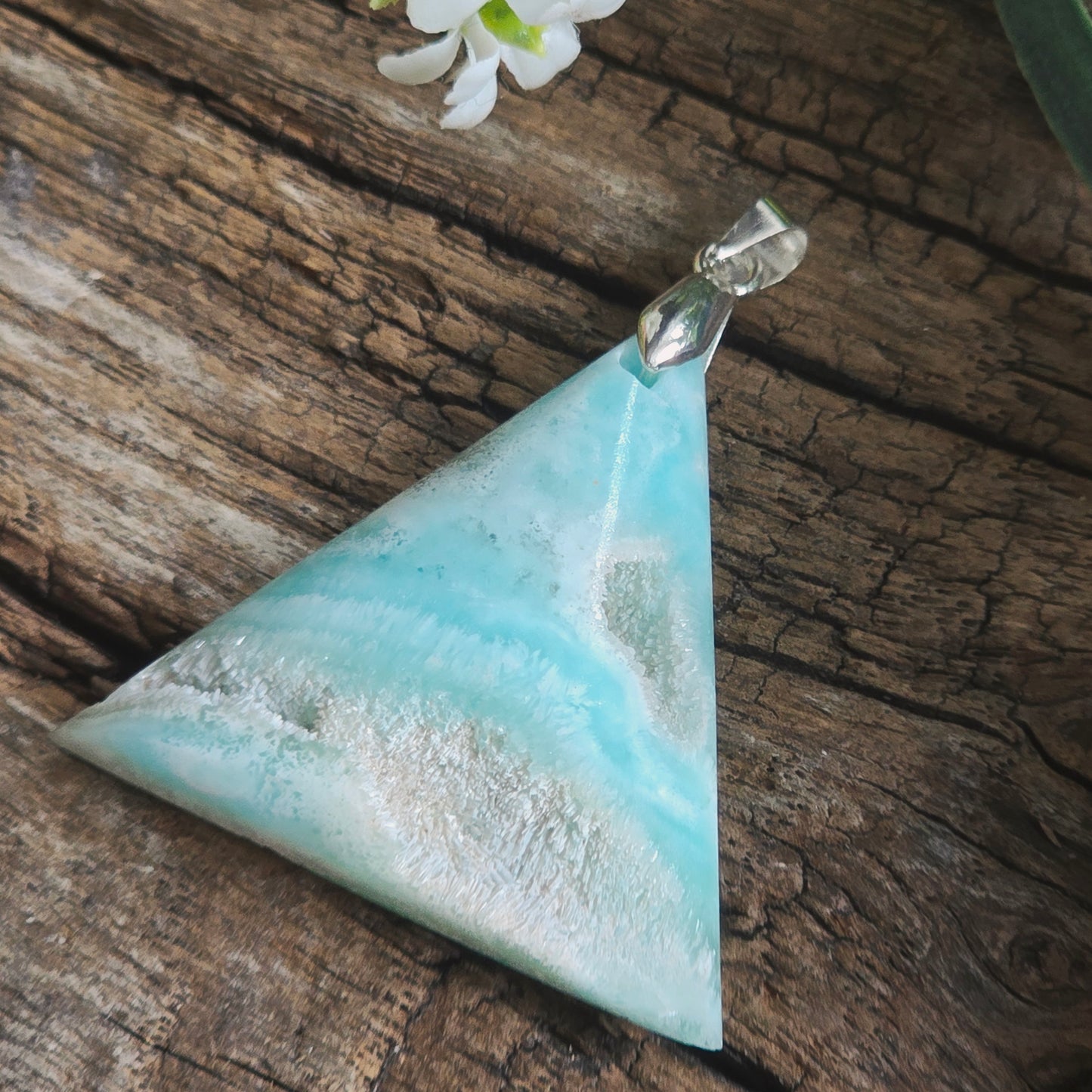 Pendentif en Aragonite bleue - n°1
