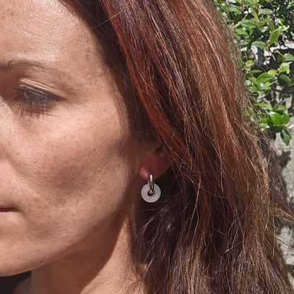 Boucles d'oreilles en Quartz blanc - Donuts