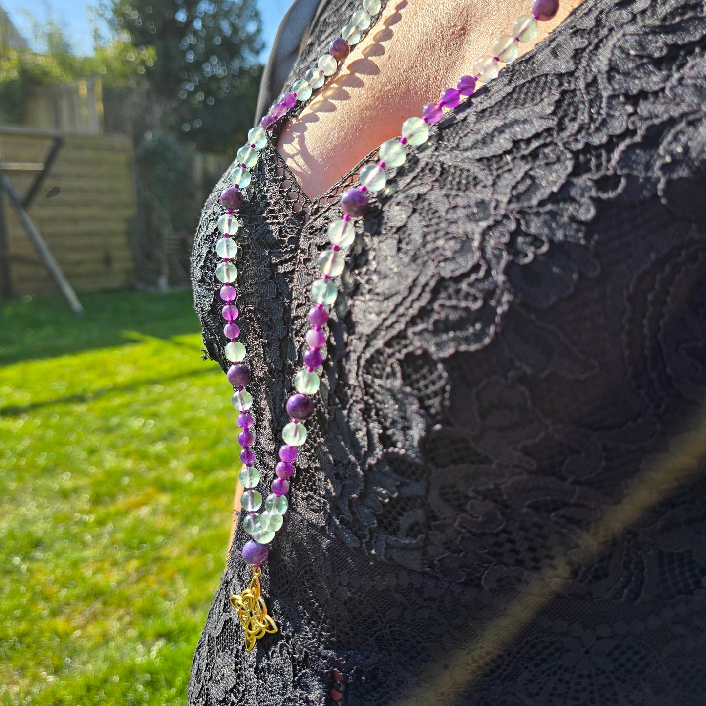 Mala Ether - Eveil spirituel - Fluorite, Améthyste et Charoïte - n°2