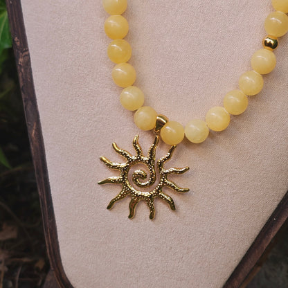 Collier "Soléa" en Calcite orange