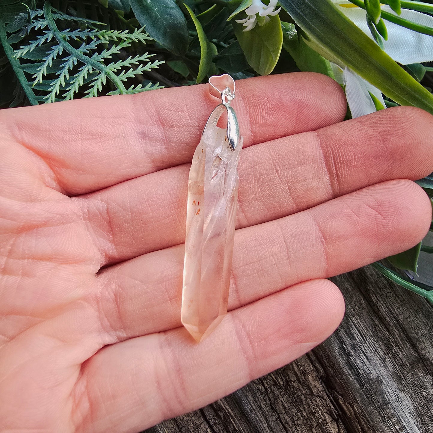 Pendentif en Cristal de Quartz rose - n°9