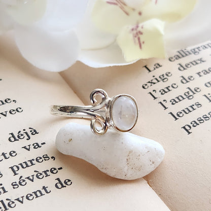 Bague réglable Vénus - Pierre de Lune - Argent 925