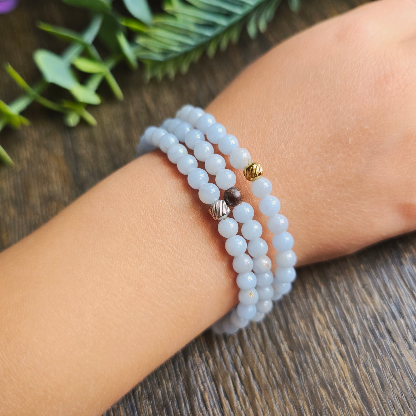 Bracelet enfant en Angélite - 4mm