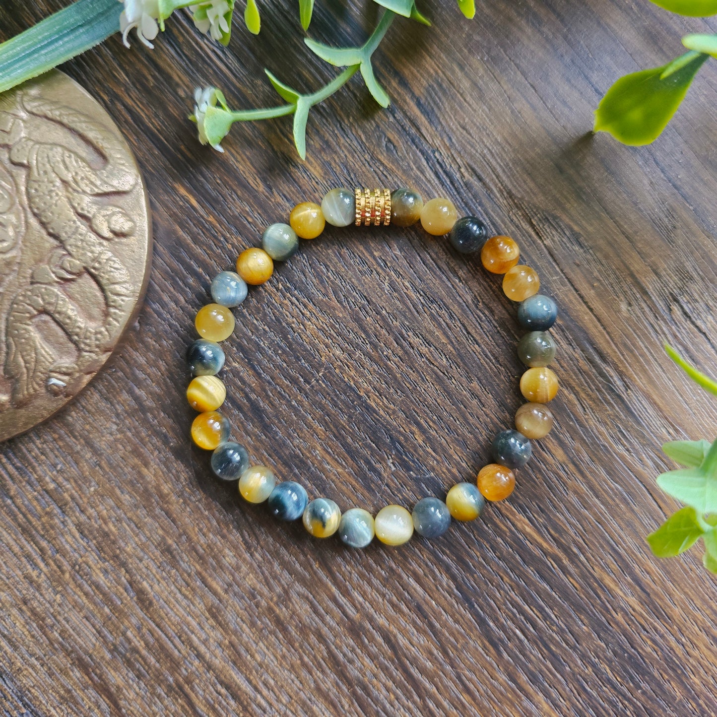 Bracelet en Œil de tigre impérial - 6mm